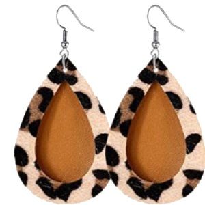 Earring bundle! 3 for $8. Faux leather, French-wire earrings; NWOT